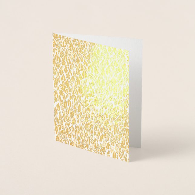 Tarjeta Con Relieve Metalizado Hojas doradas (Anverso)