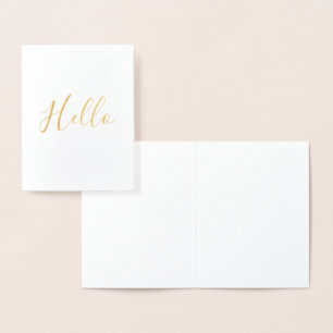 Tarjeta Con Relieve Metalizado Hola de oro