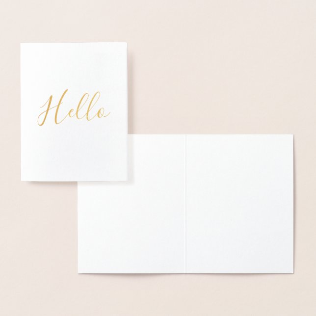 Tarjeta Con Relieve Metalizado Hola de oro (Demostración)