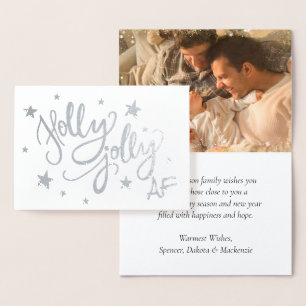 Tarjeta Con Relieve Metalizado Holly Jolly AF Foto de Relieve metalizado de imi