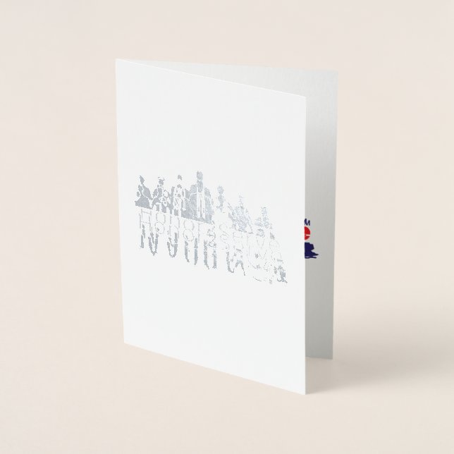 Tarjeta Con Relieve Metalizado Honrar2Servir (Anverso)