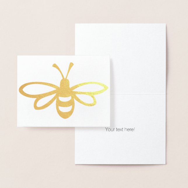 Tarjeta Con Relieve Metalizado Ilustracion de abejas con estilo negro (Demostración)