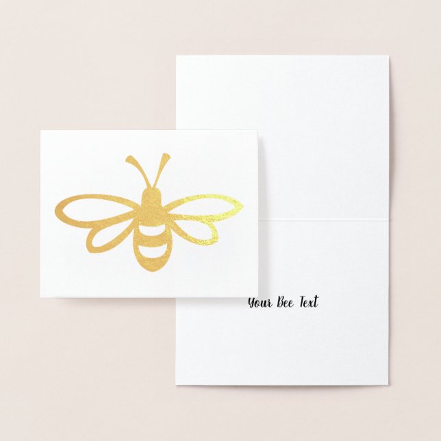 Tarjeta Con Relieve Metalizado Ilustracion de abejas estilizado (Demostración)