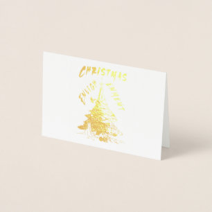 Tarjeta Con Relieve Metalizado Ilustración de navidades