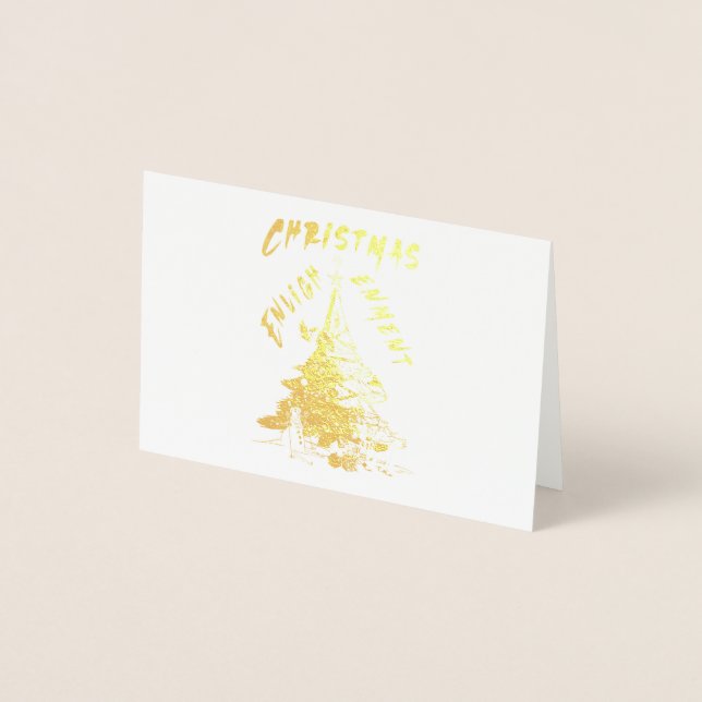 Tarjeta Con Relieve Metalizado Ilustración de navidades (Anverso)