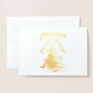 Tarjeta Con Relieve Metalizado Ilustración de navidades