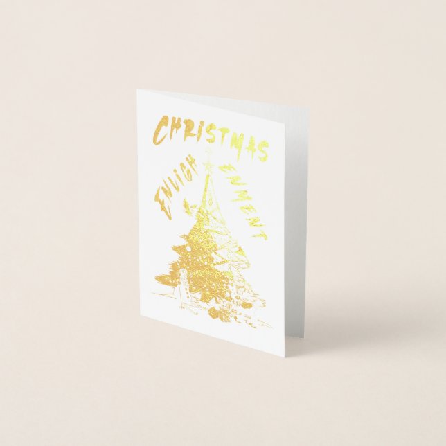 Tarjeta Con Relieve Metalizado Ilustración de navidades (Anverso)