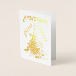 Tarjeta Con Relieve Metalizado Ilustración de navidades