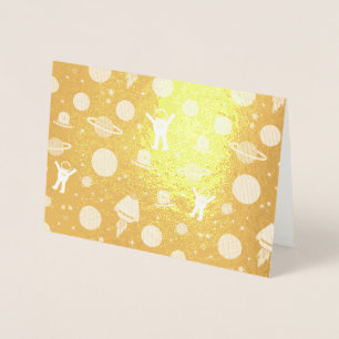 Tarjeta Con Relieve Metalizado Ilustracion de patrón de espacio