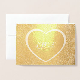 Tarjeta Con Relieve Metalizado Imagen de marco de amor en el corazón, añadir foto