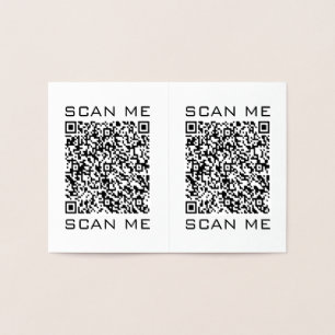 Tarjeta Con Relieve Metalizado Información de Código QR Escanearme Texto Diseño M