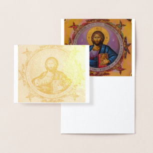 Tarjeta Con Relieve Metalizado Isaiah 41:10 Jesus Christ Gold Foil Card