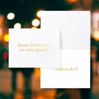 Tarjeta Con Relieve Metalizado ¡Jesús te quiere tanto!