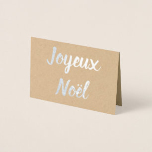 Tarjeta Con Relieve Metalizado Joyeux Noël
