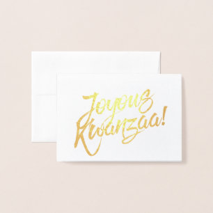 Tarjeta Con Relieve Metalizado Joyous Kwanzaa