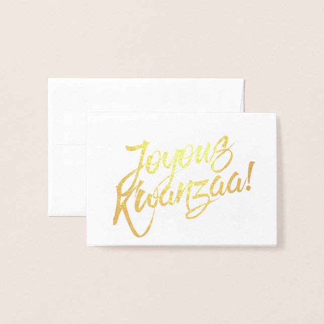 Tarjeta Con Relieve Metalizado Joyous Kwanzaa (Anverso con sobre)