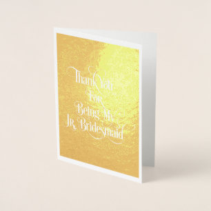 Tarjeta Con Relieve Metalizado Jr Bridesmaid Gracias Tarjeta De Relieve metalizad
