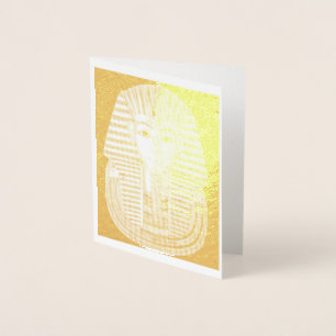 Tarjeta Con Relieve Metalizado King Tutankhamun, máscara de oro