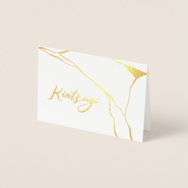 Tarjeta Con Relieve Metalizado Kintî Gold (Anverso)