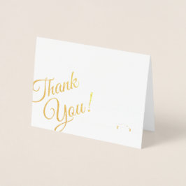 Tarjeta Con Relieve Metalizado L33 Script Gracias papel de oro