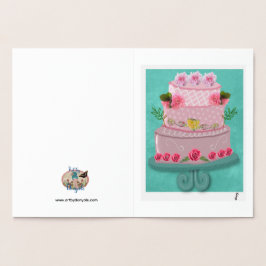 Tarjeta Con Relieve Metalizado La Celebración Rosada