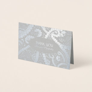 Tarjeta Con Relieve Metalizado La condolencia del modelo de Boteh Paisley del