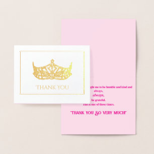 Tarjeta Con Relieve Metalizado La corona de Relieve metalizado al estilo de Miss 