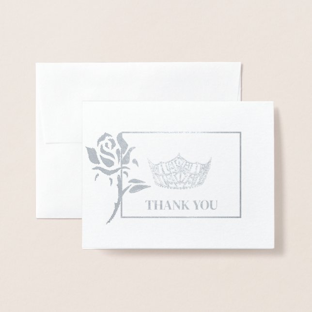 Tarjeta Con Relieve Metalizado La corona del concurso Miss América Style (Anverso con sobre)