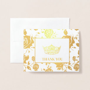 Tarjeta Con Relieve Metalizado La corona del concurso Miss América Style