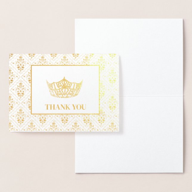 Tarjeta Con Relieve Metalizado La corona del concurso Miss América Style (Demostración)
