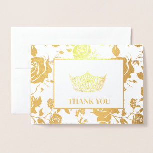 Tarjeta Con Relieve Metalizado La corona del concurso Miss América Style