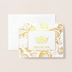Tarjeta Con Relieve Metalizado La corona del concurso Miss América Style