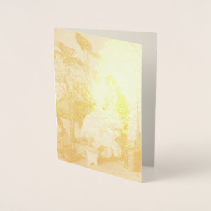 Tarjeta Con Relieve Metalizado La joven florista (por Carl Zewy)