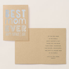Tarjeta Con Relieve Metalizado La mejor tipografía moderna de la mamá | DÍA DE LA