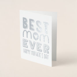 Tarjeta Con Relieve Metalizado La mejor tipografía moderna de la mamá | DÍA DE LA