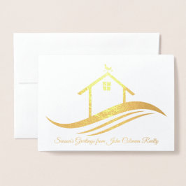 Tarjeta Con Relieve Metalizado La temporada inmobiliaria saluda al elegante Perso