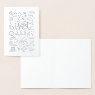 Tarjeta Con Relieve Metalizado La vida es dulce