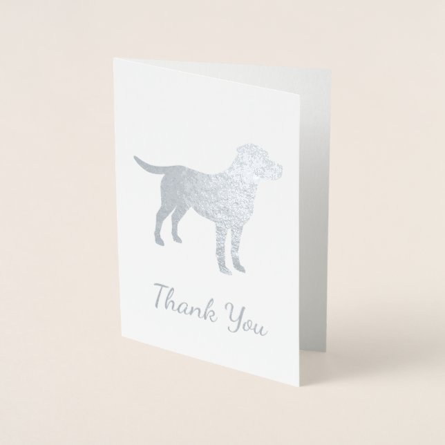 Tarjeta Con Relieve Metalizado Labrador Dog Baby Shower Blue Boy Lab (Anverso)