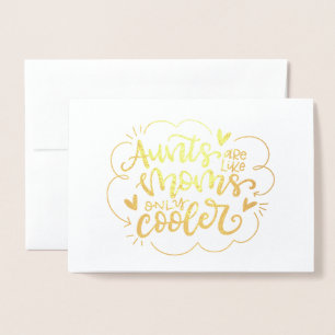 Tarjeta Con Relieve Metalizado Las tías son como las mamas, sólo más frescas