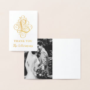 Tarjeta Con Relieve Metalizado Letra L Nombre de Monograma Elegante Inicial Flore