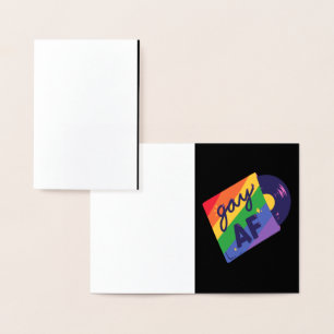 Tarjeta Con Relieve Metalizado LGBT+orgullo. queer, amor gay.Gay