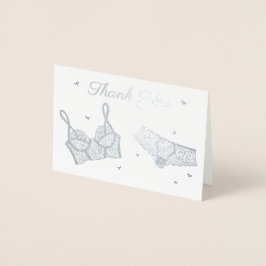 Tarjeta Con Relieve Metalizado Lingerie Fiesta Bridal Shower Foto Gracias