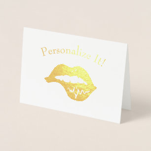 Tarjeta Con Relieve Metalizado Lip de mordaza personalizada