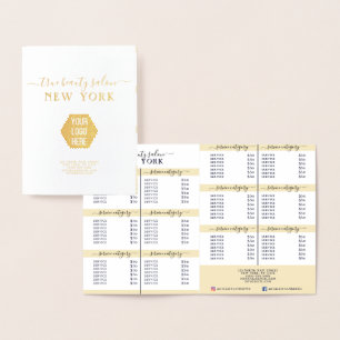 Tarjeta Con Relieve Metalizado Lista de precios de venta del elegante logotipo de