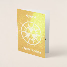 Tarjeta Con Relieve Metalizado Listo para radiación de graduación