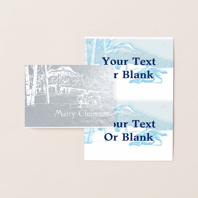 Tarjeta Con Relieve Metalizado Lobo solitario en WInter (Demostración)