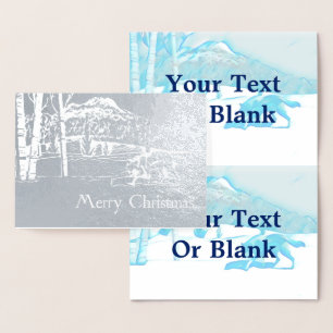 Tarjeta Con Relieve Metalizado Lobo solitario en WInter