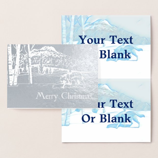 Tarjeta Con Relieve Metalizado Lobo solitario en WInter (Demostración)