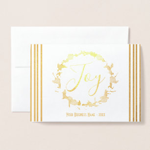 Tarjeta Con Relieve Metalizado Logotipo comercial de Joy Navidades Wreath