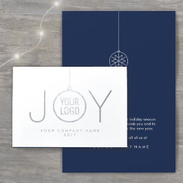 Tarjeta Con Relieve Metalizado Logotipo de negocio JOY Navidad Ornamento de la Ma